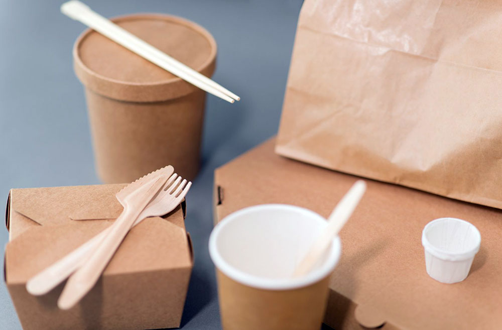 Paper products laid out on a table