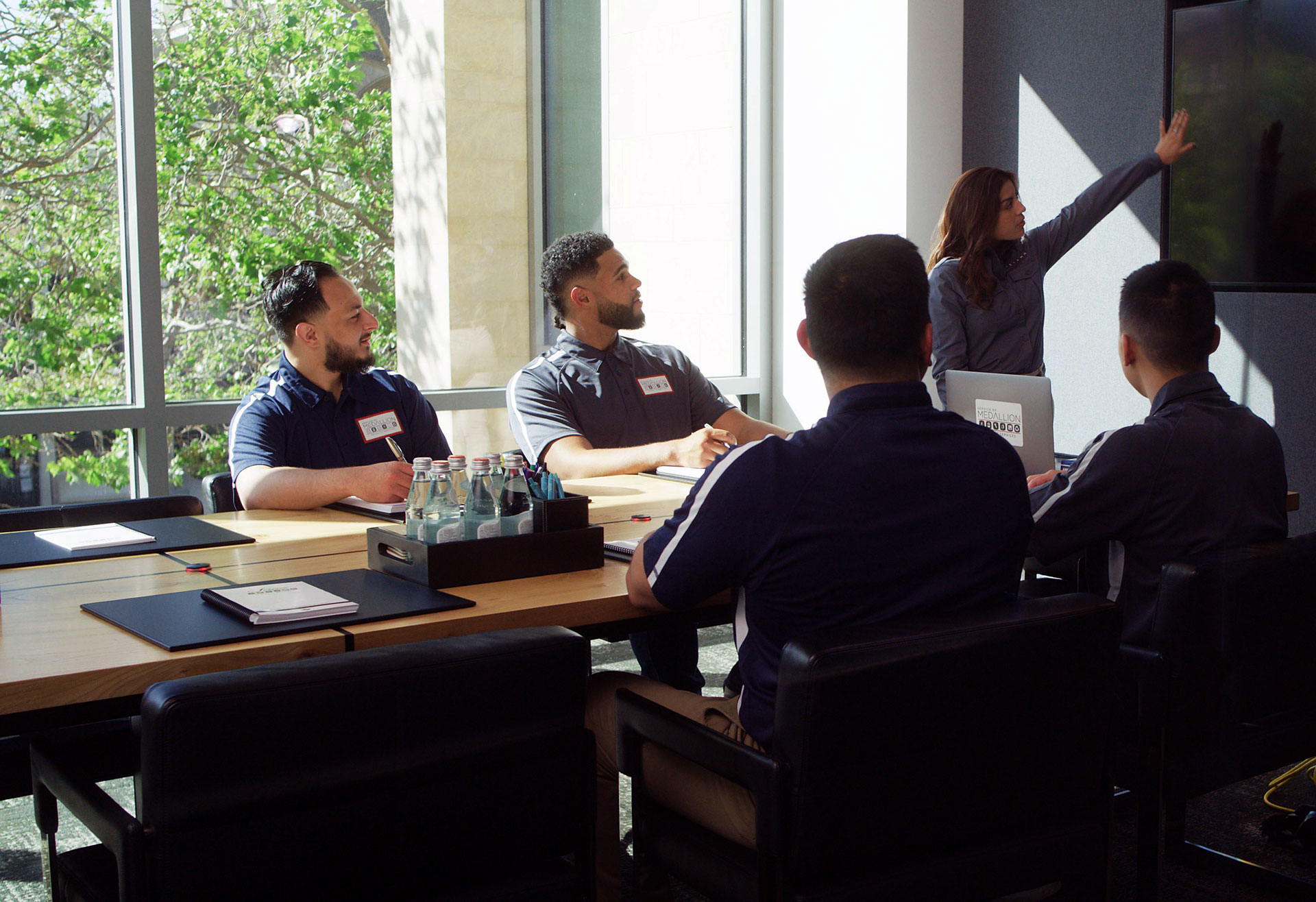 Team training taking place in a conference room