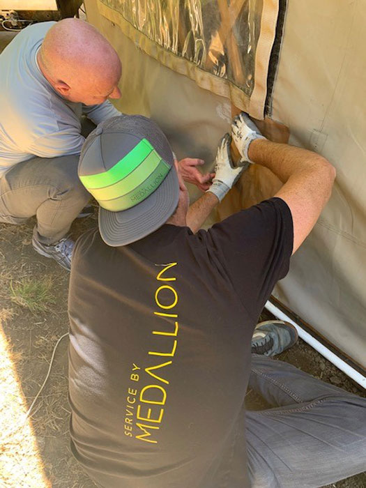 Service by Medallion working during a volunteer day