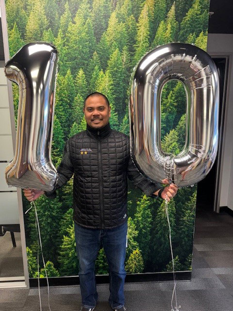 Service by Medallion employee celebrating his 10 year work anniversary