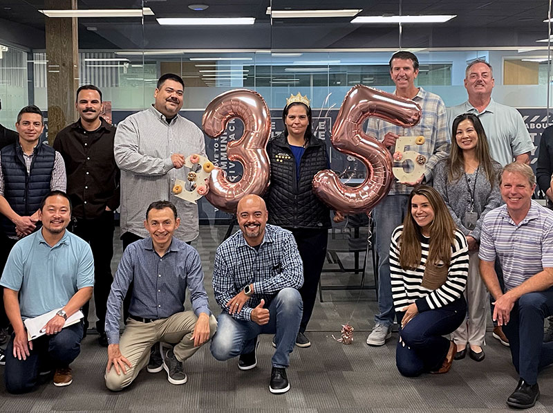 Service by Medallion corporate employee celebrating their 35th work anniversary