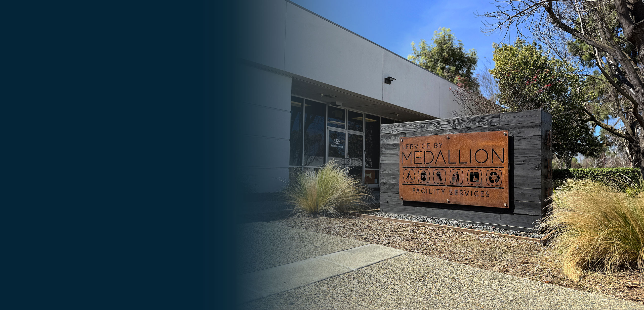 Service by Medallion building sign
